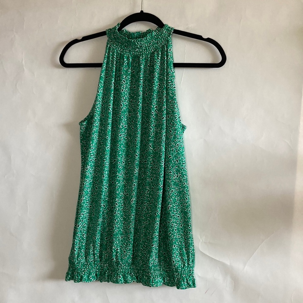 Adrianna Papell mock neck sleeveless blouse size L